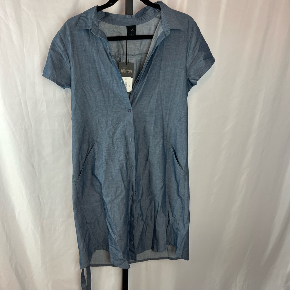 Nau Short Sleeve Twisted Shirt Dress, size 10 NWT